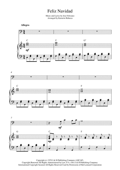 Feliz Navidad (arr. Kaiserin Rebecca)
