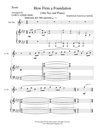 HOW FIRM A FOUNDATION (Alto Sax/Piano and Sax Part) (arr. Gary Lanier)