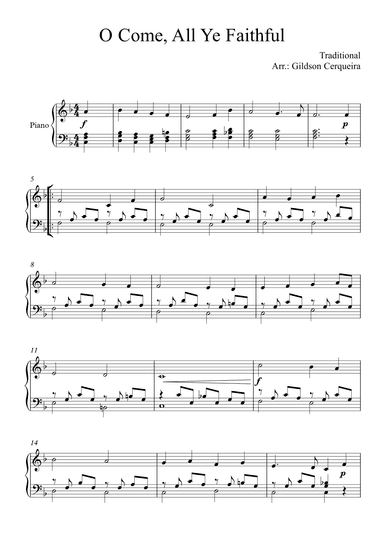 O Come, All Ye Faithful (Adeste Fidelis) (arr. Gildson Cerqueira)