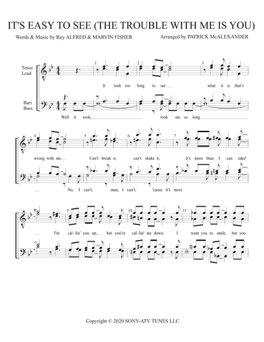 (it's Easy To See) The Trouble With Me Is You (arr. Patrick McAlexander)