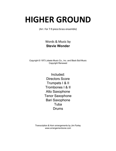 Higher Ground (arr. Jim Farley www.arrangementsone.com)