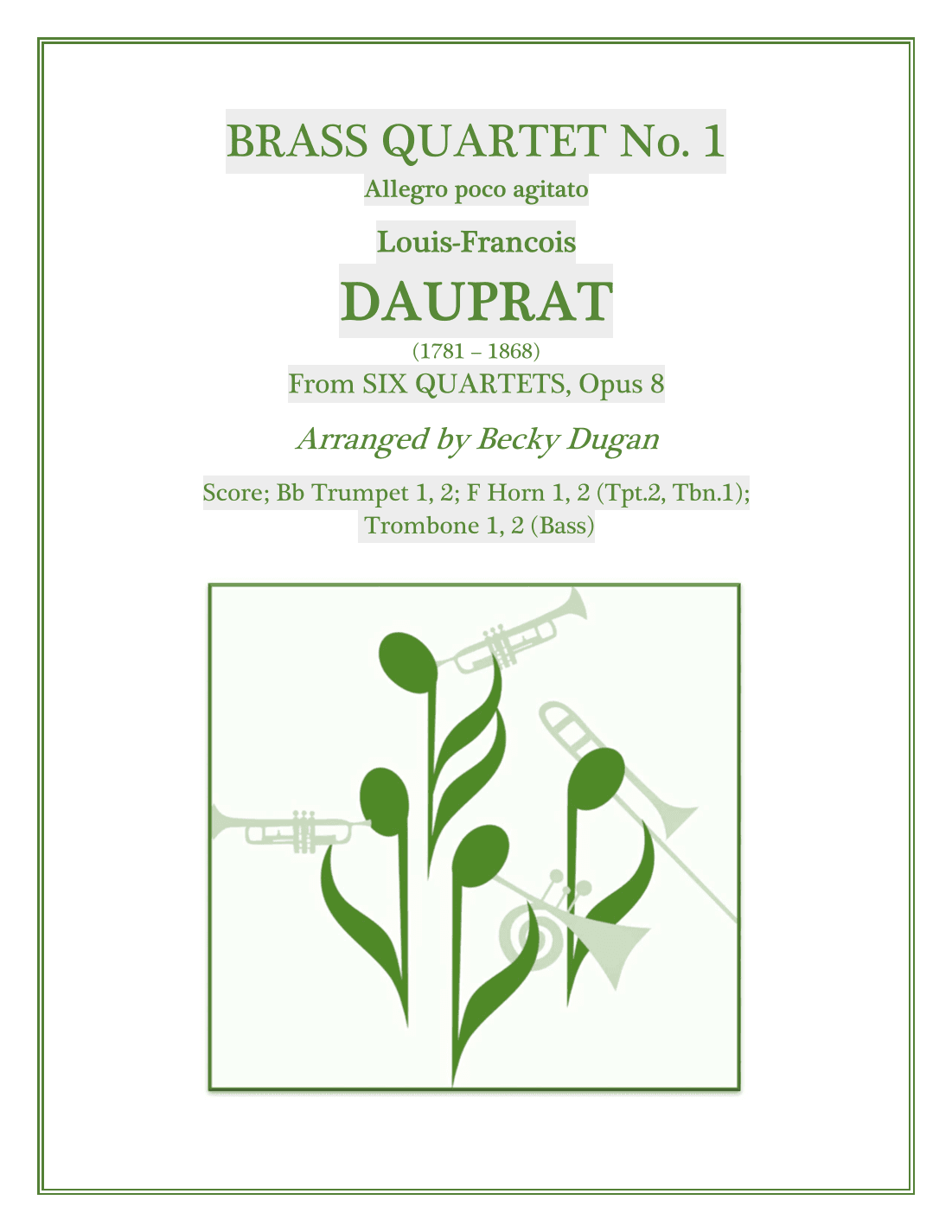 Quartet No. 1, Opus 8: Allegro poco agitato (arr. Becky Dugan)
