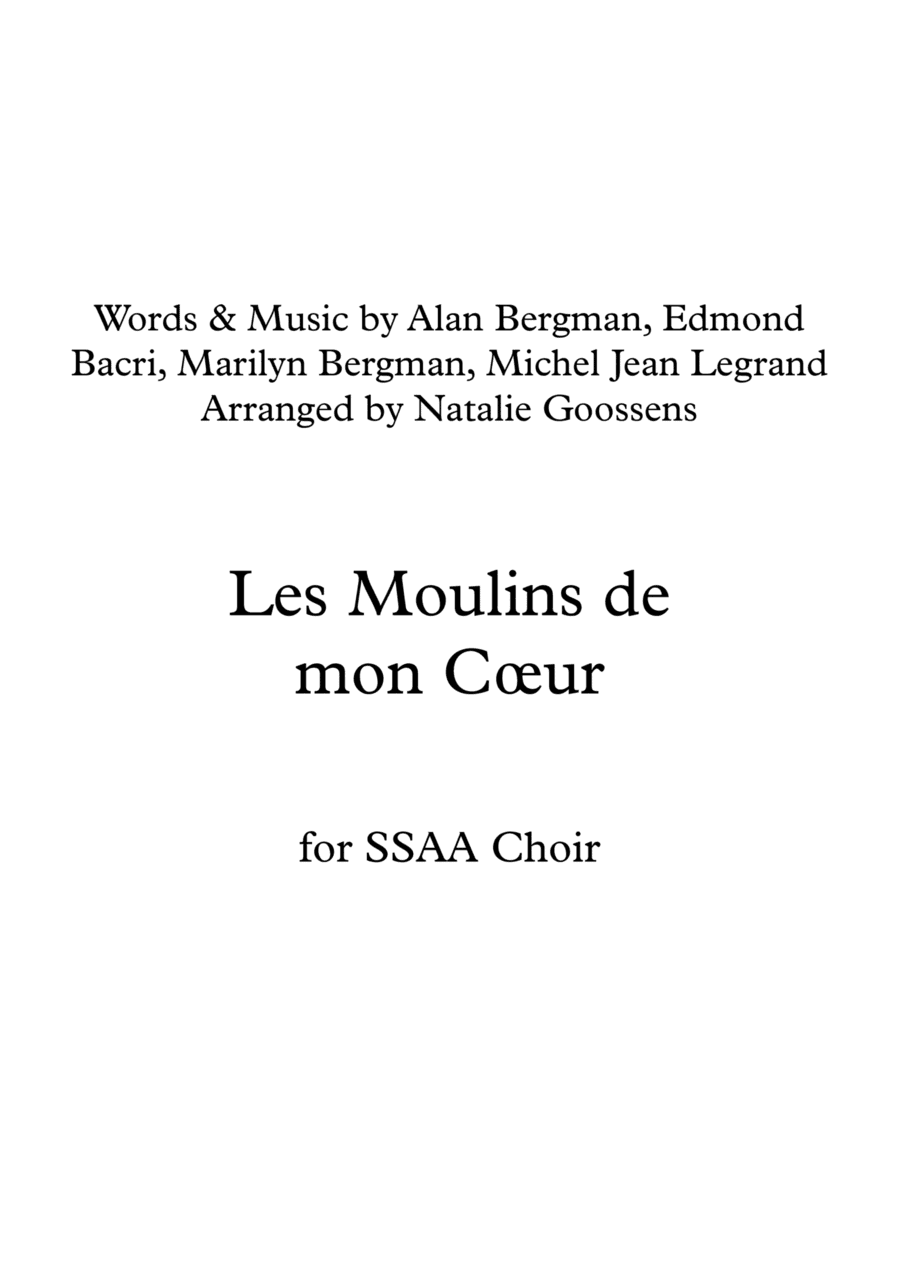 Moulins De Mon Coeur (arr. Natalie Goossens)