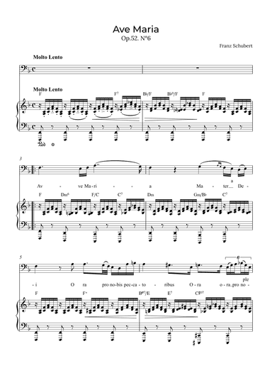 Ave Maria Schubert - Baritone with chords in F (arr. Alex Nunes Rodrigues)