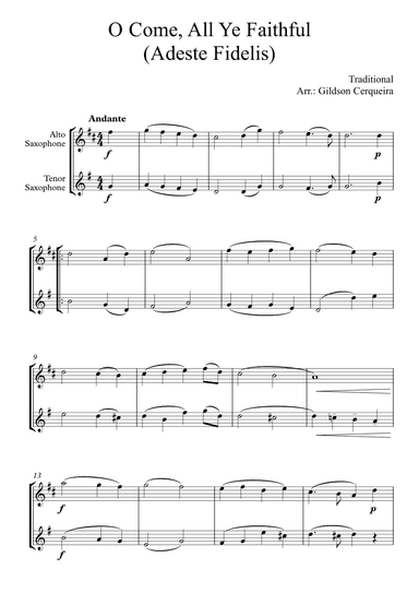 O Come, All Ye Faithful (Adeste Fidelis) (arr. Gildson Cerqueira)