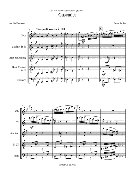 The Cascades for Reed Quintet (arr. Sy Brandon)