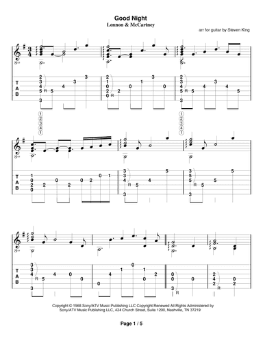 Good Night (arr. Steven King)