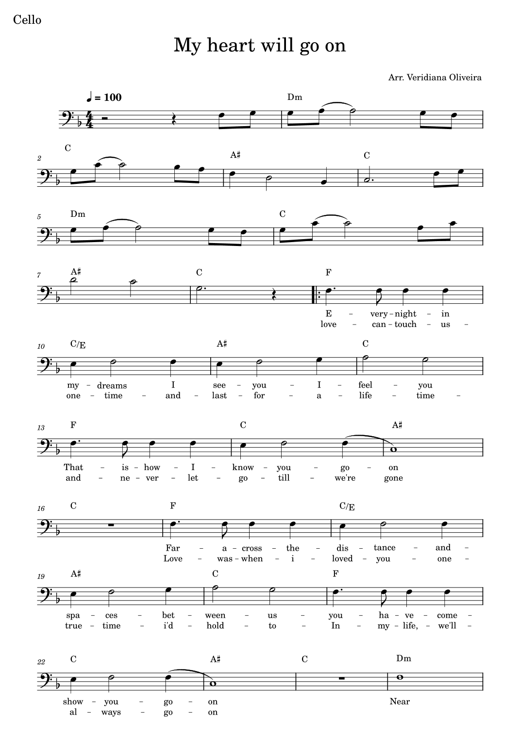 My Heart Will Go On (love Theme From 'titanic') (arr. Veridiana Oliveira)
