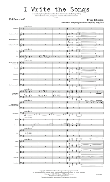 I Write The Songs (arr. Patrick Sheehan)