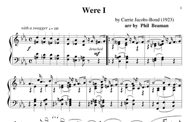 Were I - piano solo (arr. Phil Beaman)