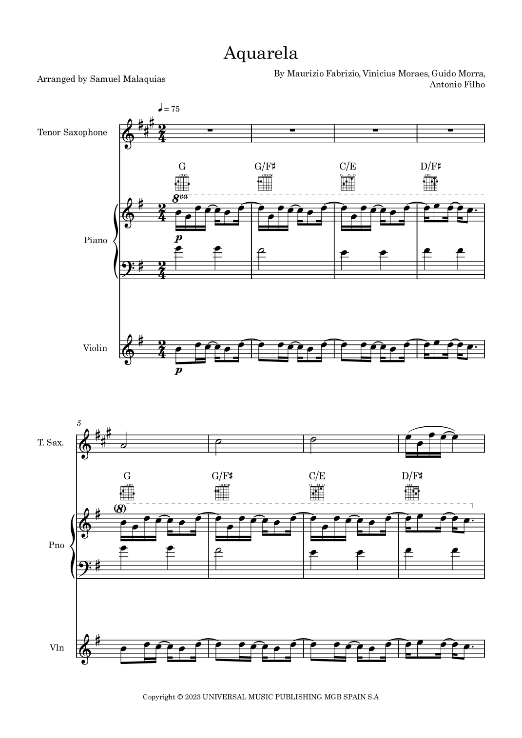 Aquarela-toquinho (arr. SAMUEL DE SOUZA MALAQUIAS)