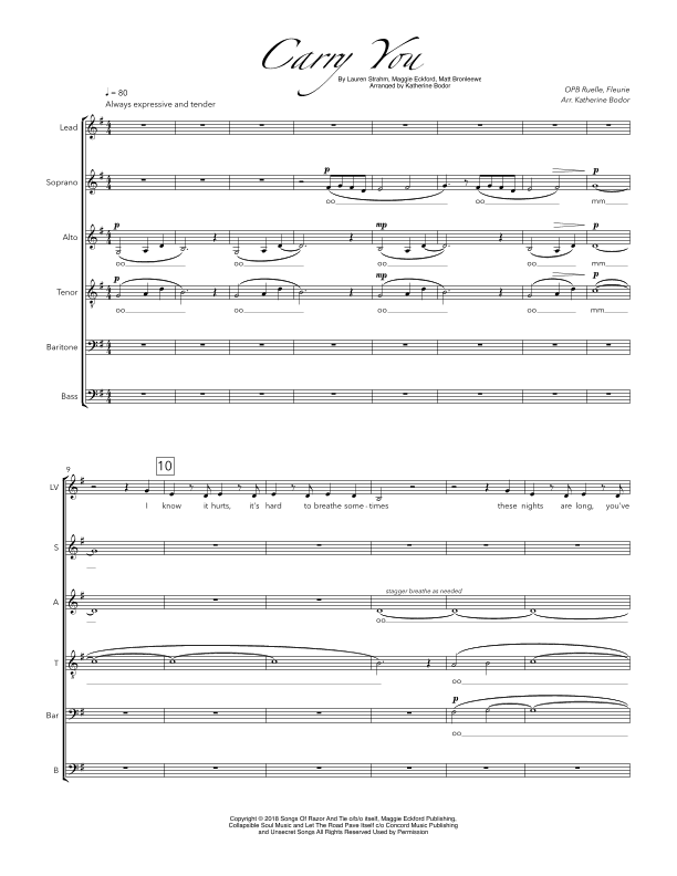 Carry You (arr. Katherine Bodor)
