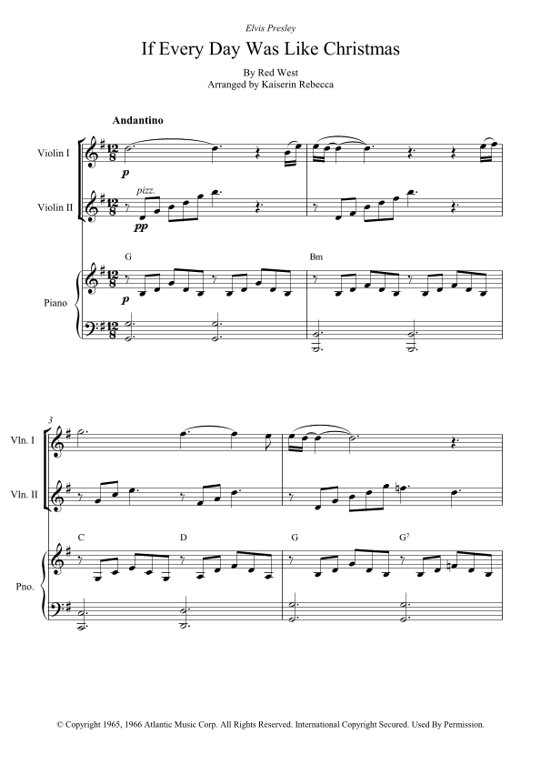 If Every Day Was Like Christmas (arr. Kaiserin Rebecca)