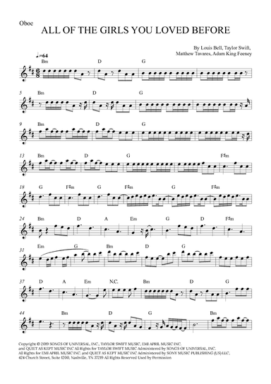 All Of The Girls You Loved Before (arr. Alex Nunes Rodrigues)