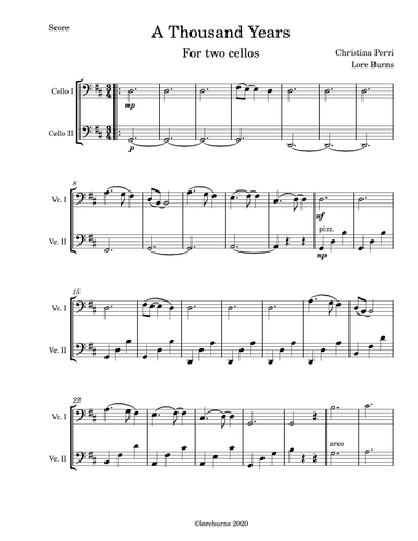A Thousand Years (arr. Lore Burns)