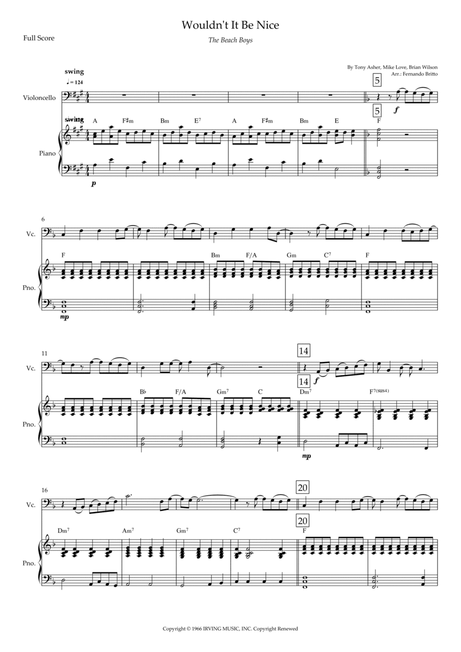 Wouldn't It Be Nice (arr. Fernando Britto)