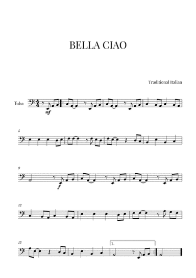 Bella Ciao (for Tuba) (arr. Cadenza Editions)