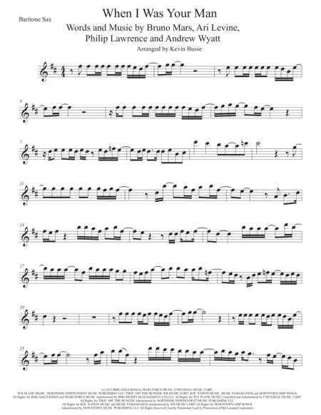 When I Was Your Man (arr. Kevin Busse)