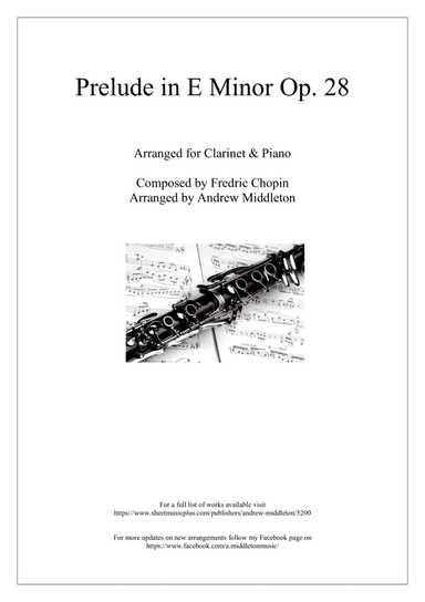 Prelude in E Minor arranged for Clarinet and Piano (arr. Andrew Middleton)