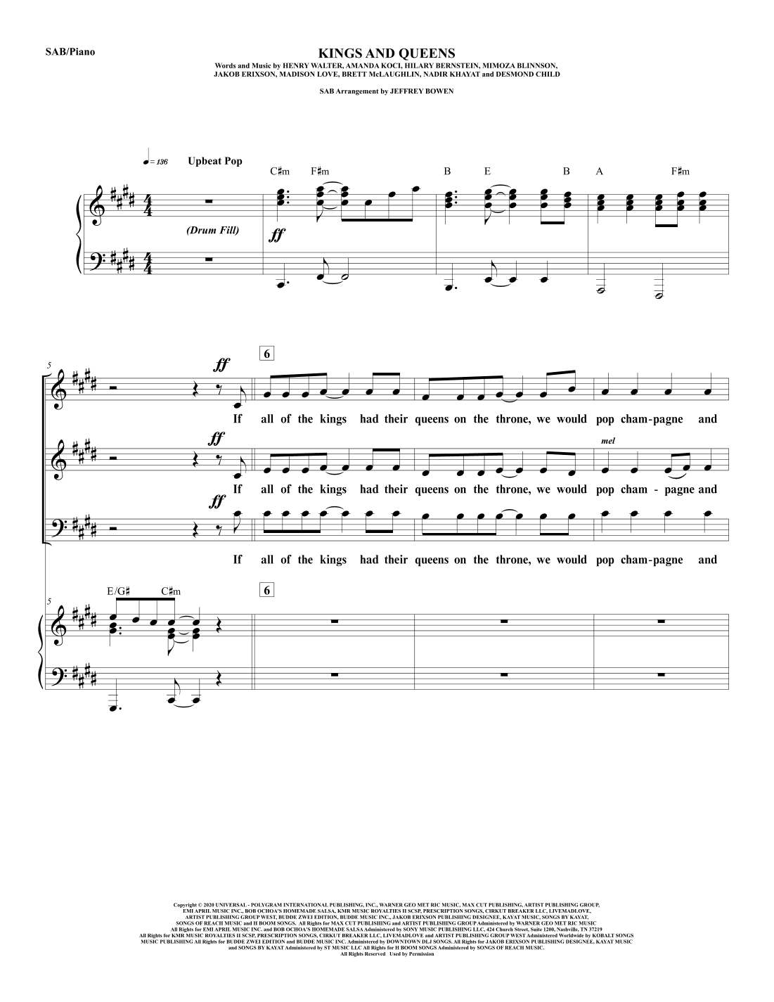 Kings & Queens (arr. Jeffrey Bowen)
