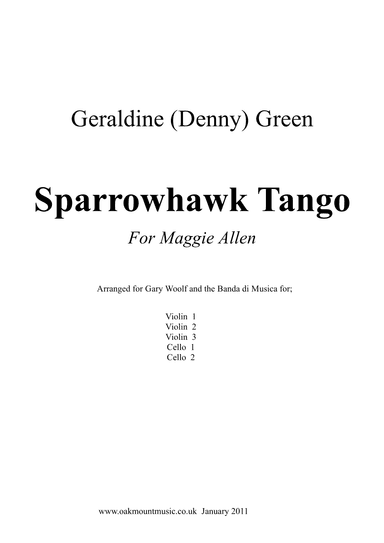 Sparrowhawk Tango. For Strings  (School Arrangement)