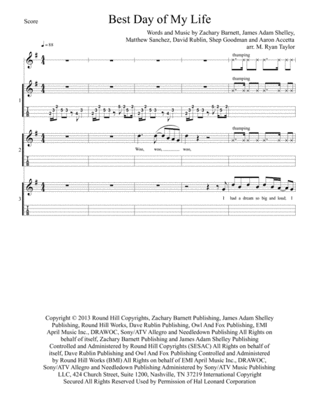 Best Day Of My Life (arr. M. Ryan Taylor)