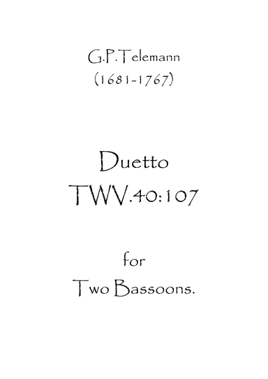 Duetto TWV40:107 (arr. Spence Bundy)