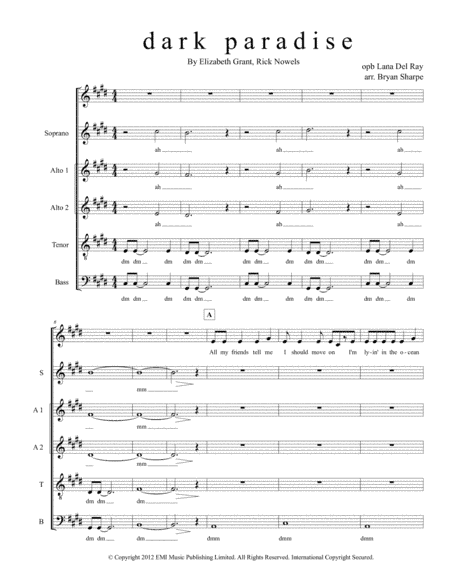Dark Paradise (arr. Bsharpe Music)