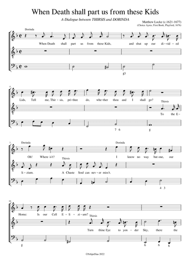 A Dialogue between Thirsis and Dorinda (When Death shall part us from these kids) (arr. Early Music Scores)