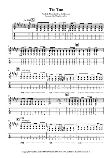 Tic Toc (arr. Oleg Zavyalets)