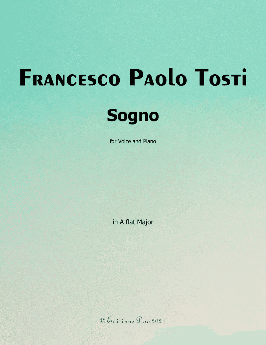 Sogno, by Tosti, in A flat Major (arr. Editions Dao)