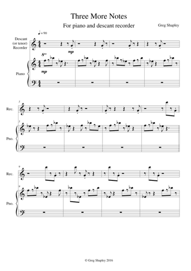 Three More Notes (for recorder and piano)