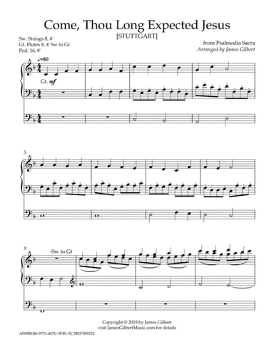 Come, Thou Long Expected Jesus [STUTTGART] (arr. James Gilbert)