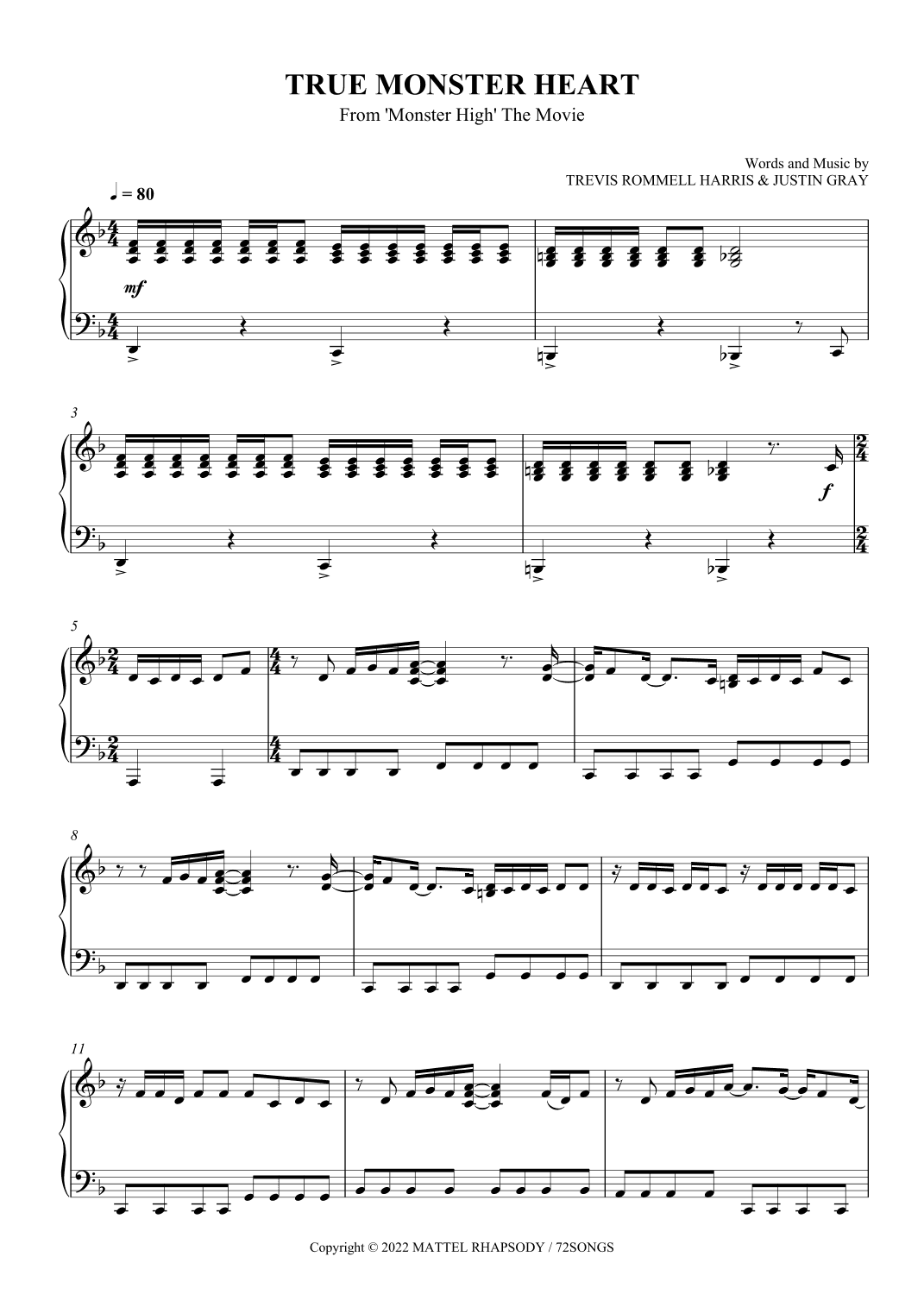 True Monster Heart (arr. SCMusic)