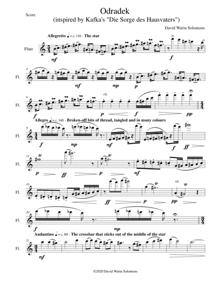 Odradek for solo flute