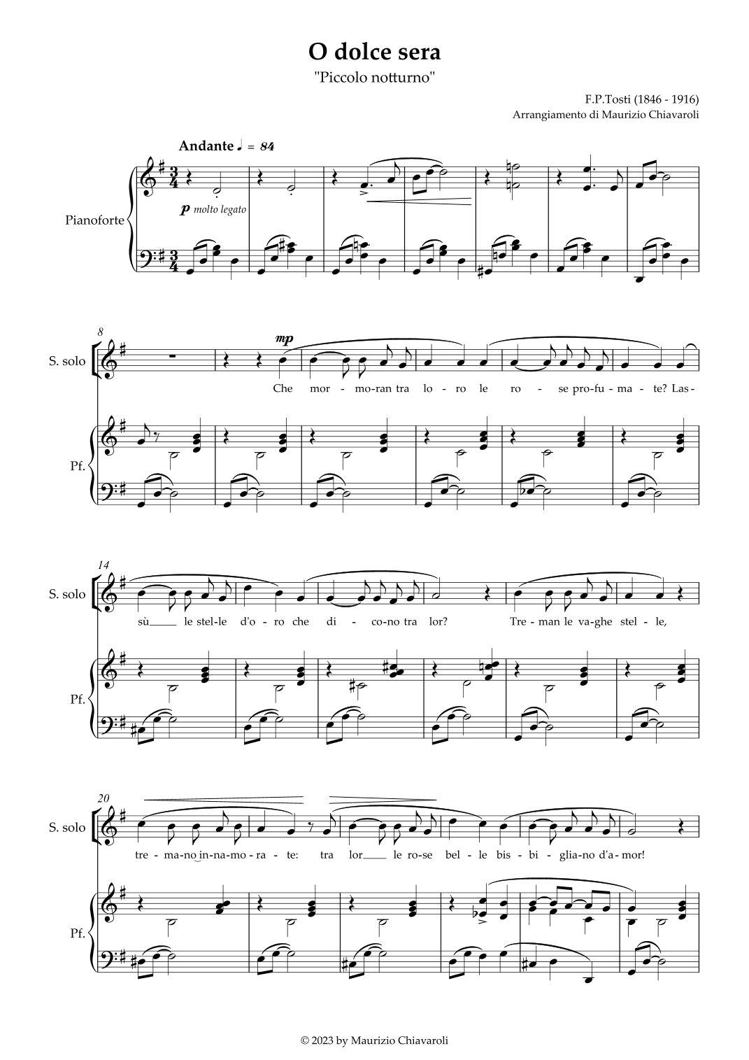 O dolce sera (arr. Maurizio Chiavaroli)