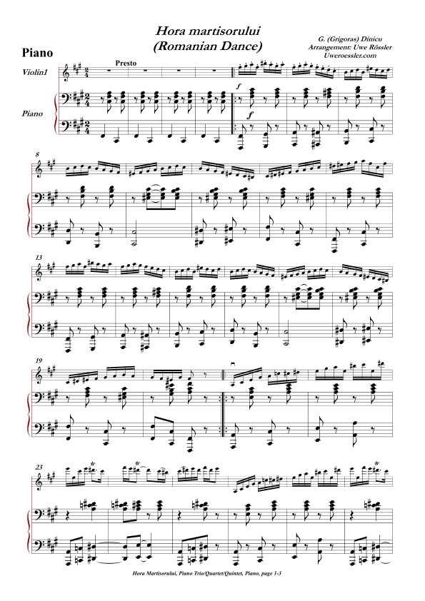 Hora martisorului (arr. Uwe Roessler / Rössler / Rassler)