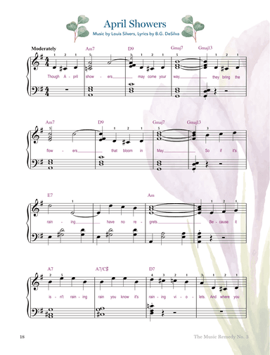 April Showers (for intermediate jazz piano) (arr. Gaili Schoen for UpperHandsPiano.com)