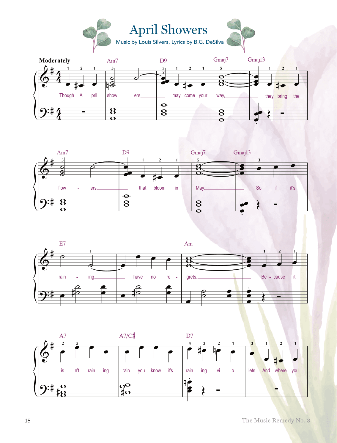 April Showers (for intermediate jazz piano) (arr. Gaili Schoen for UpperHandsPiano.com)