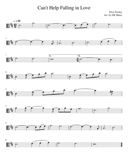 Can't Help Falling In Love (arr. DK Music)