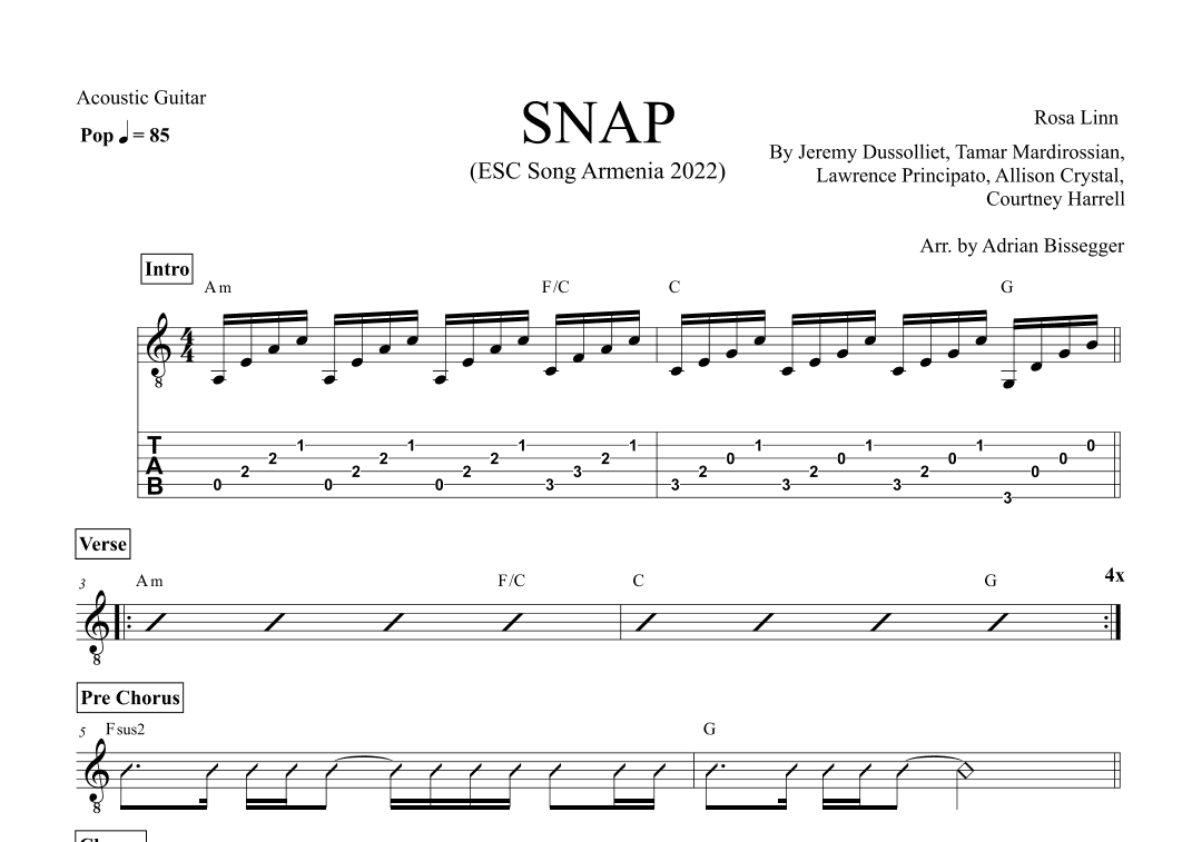Snap (arr. Adrian Bissegger)