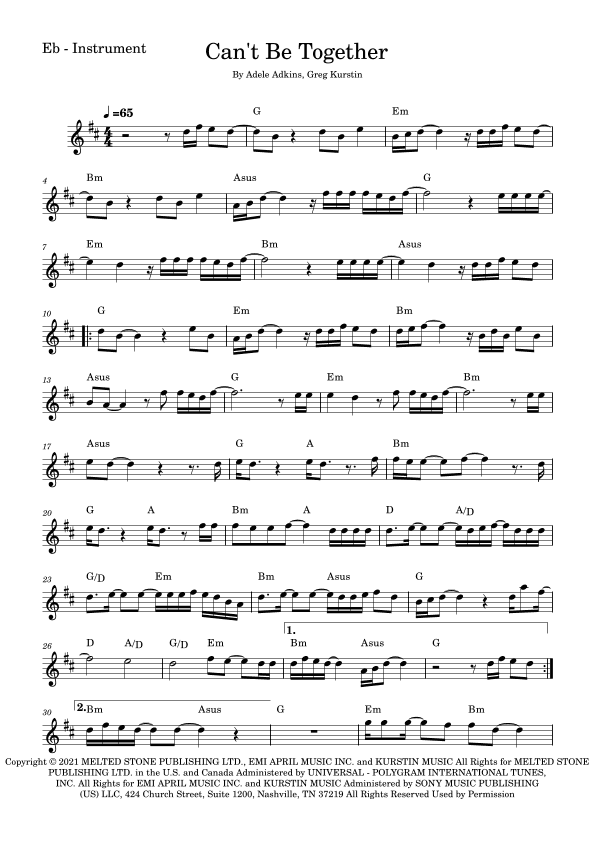 Can't Be Together (arr. Fabio Eduardo de Oliveira)