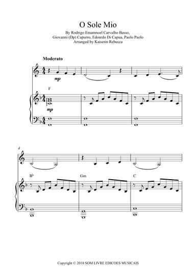 O Sole Mio (arr. Kaiserin Rebecca)