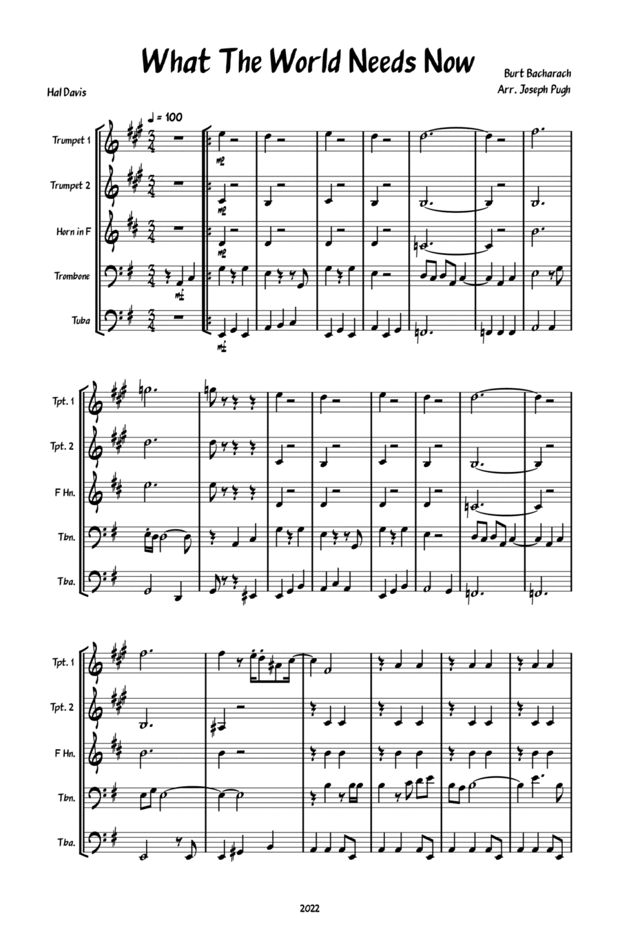 What The World Needs Now Is Love (arr. Joseph Pugh)