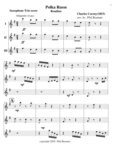 Polka Russe-Czerny-Saxophone Trio (arr. Phil Beaman)
