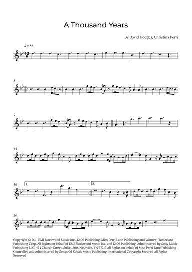 A Thousand Years (arr. Alex Nunes Rodrigues)