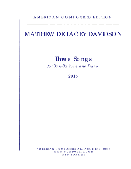 [Davidson] Three Songs
