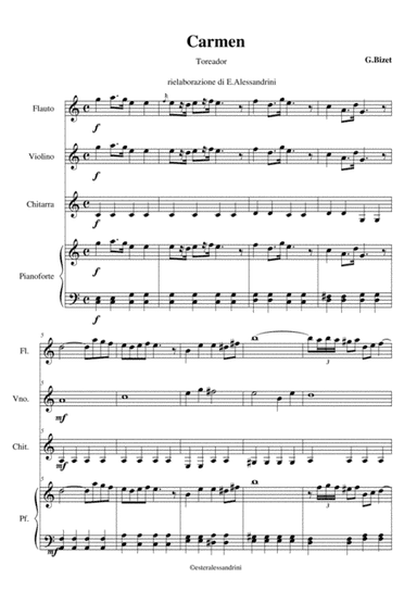 Carmen - Toreador (quartet) (arr. Ester Alessandrini)