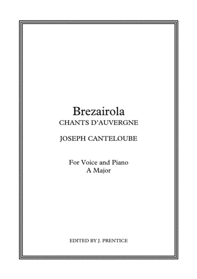Brezairola - Chants D'Auvergne (A Major) (arr. Jonathan Prentice)