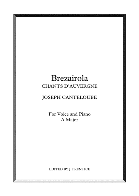 Brezairola - Chants D'Auvergne (A Major) (arr. Jonathan Prentice)